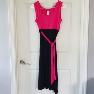 Maternity knit dress, black and pink, medium